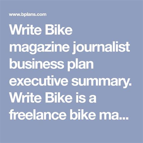 Magazine Journalist Business Plan